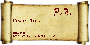Podek Nina névjegykártya